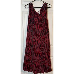 Kim Rogers Black And Red Zebra Print Dress, Midi, Polyester/Spandex, 22W